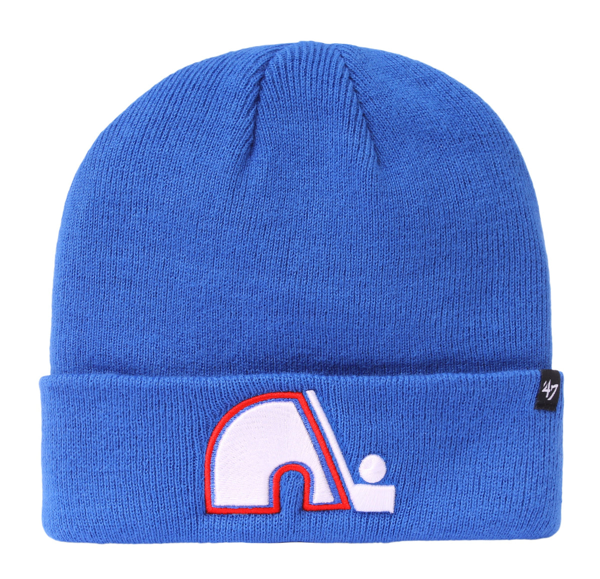 Quebec Nordiques NHL 47 Brand Men Light Blue Raised Cuff Knit Beanie product image 1, provided for visual reference and
