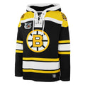 Boston Bruins NHL 47 Brand Men Black Retro Freeze Superior Lacer Hoodie product image 1, provided for visual reference and