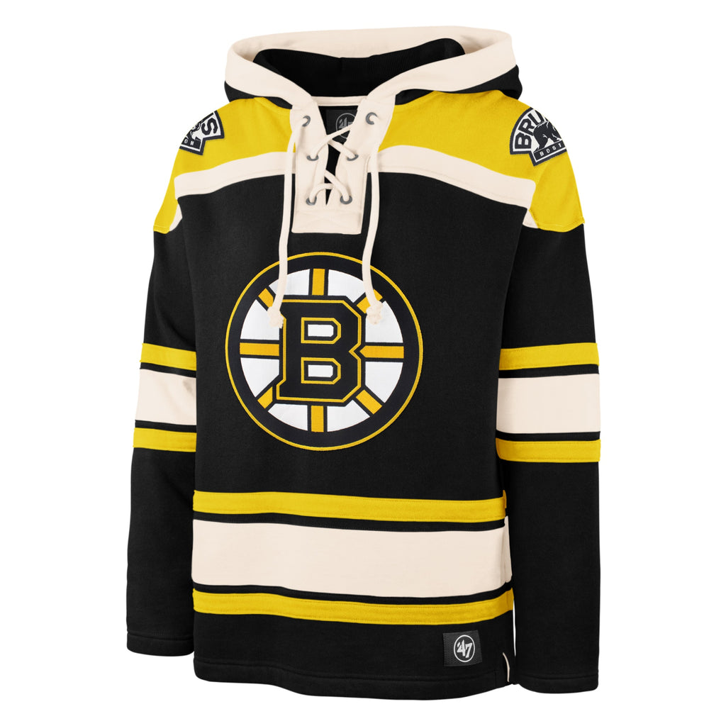 Boston Bruins NHL 47 Brand Men Black Heavyweight Lacer Hoodie product image 1, provided for visual reference and product