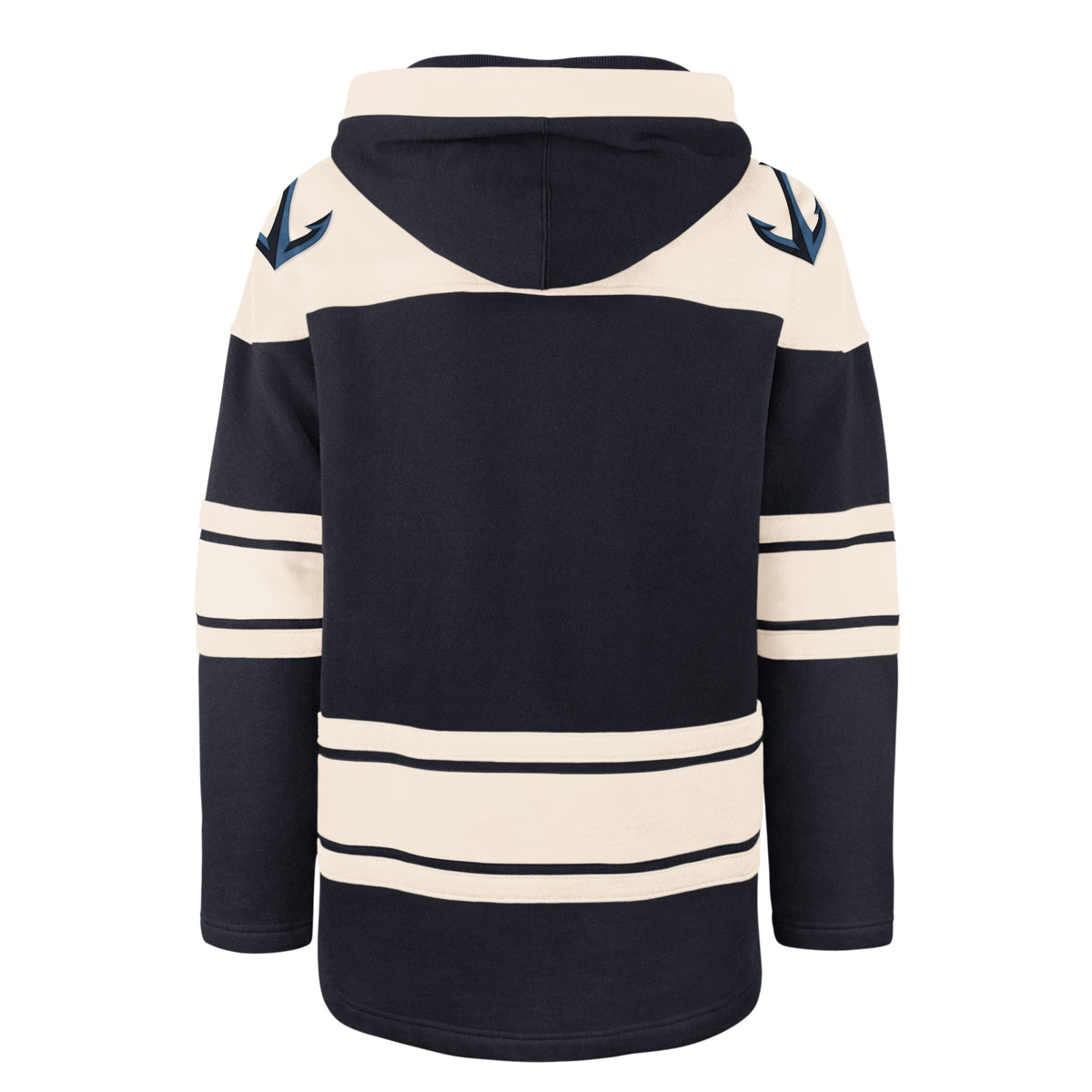 Seattle Kraken NHL 47 Brand Men Navy Heavyweight Lacer Hoodie product image 2, provided for visual reference and product