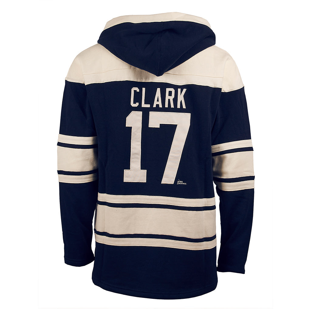 Wendel Clark Toronto Maples Leafs NHL 47 Brand Men Navy Heavyweight Lacer Hoodie product image 1, provided for visual