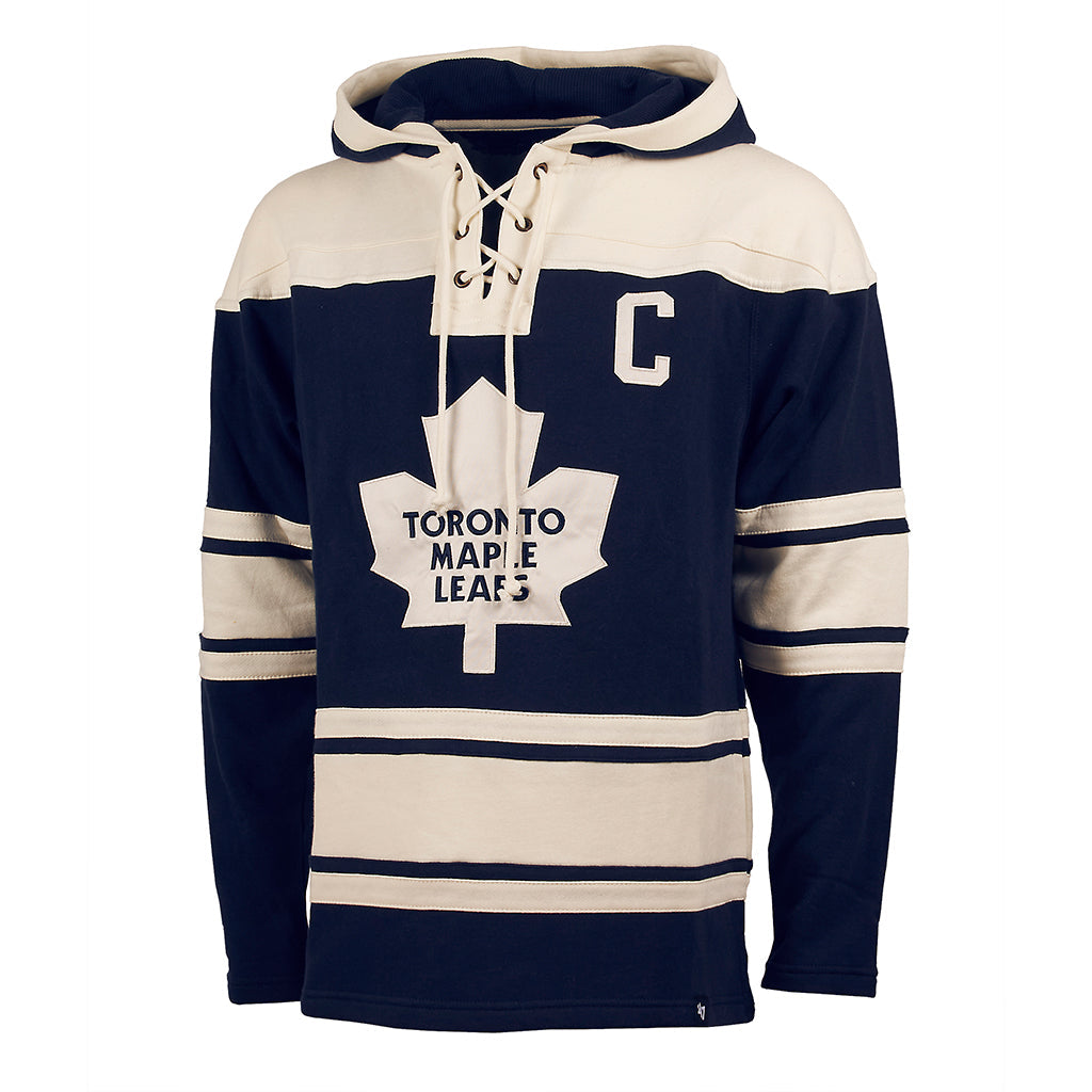 Wendel Clark Toronto Maples Leafs NHL 47 Brand Men Navy Heavyweight Lacer Hoodie product image 2, provided for visual