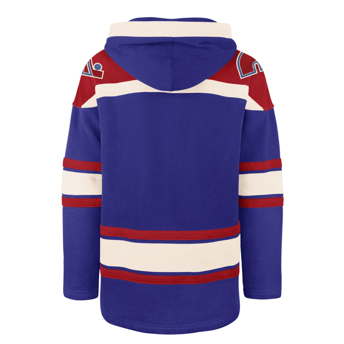 Quebec Nordiques NHL 47 Brand Men Royal Blue Heavyweight Lacer Hoodie product image 2, provided for visual reference and