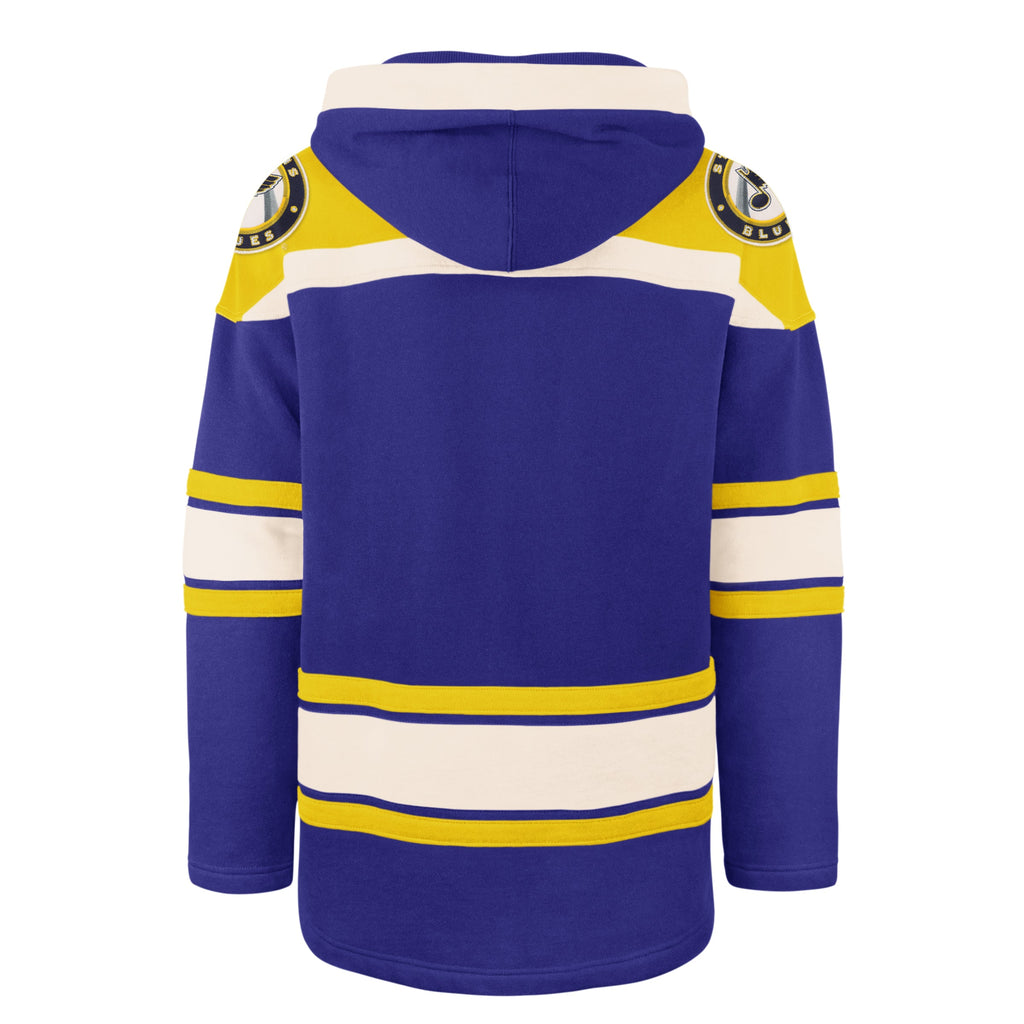 St. Louis Blues NHL 47 Brand Men Royal Heavyweight Lacer Hoodie product image 2, provided for visual reference and product