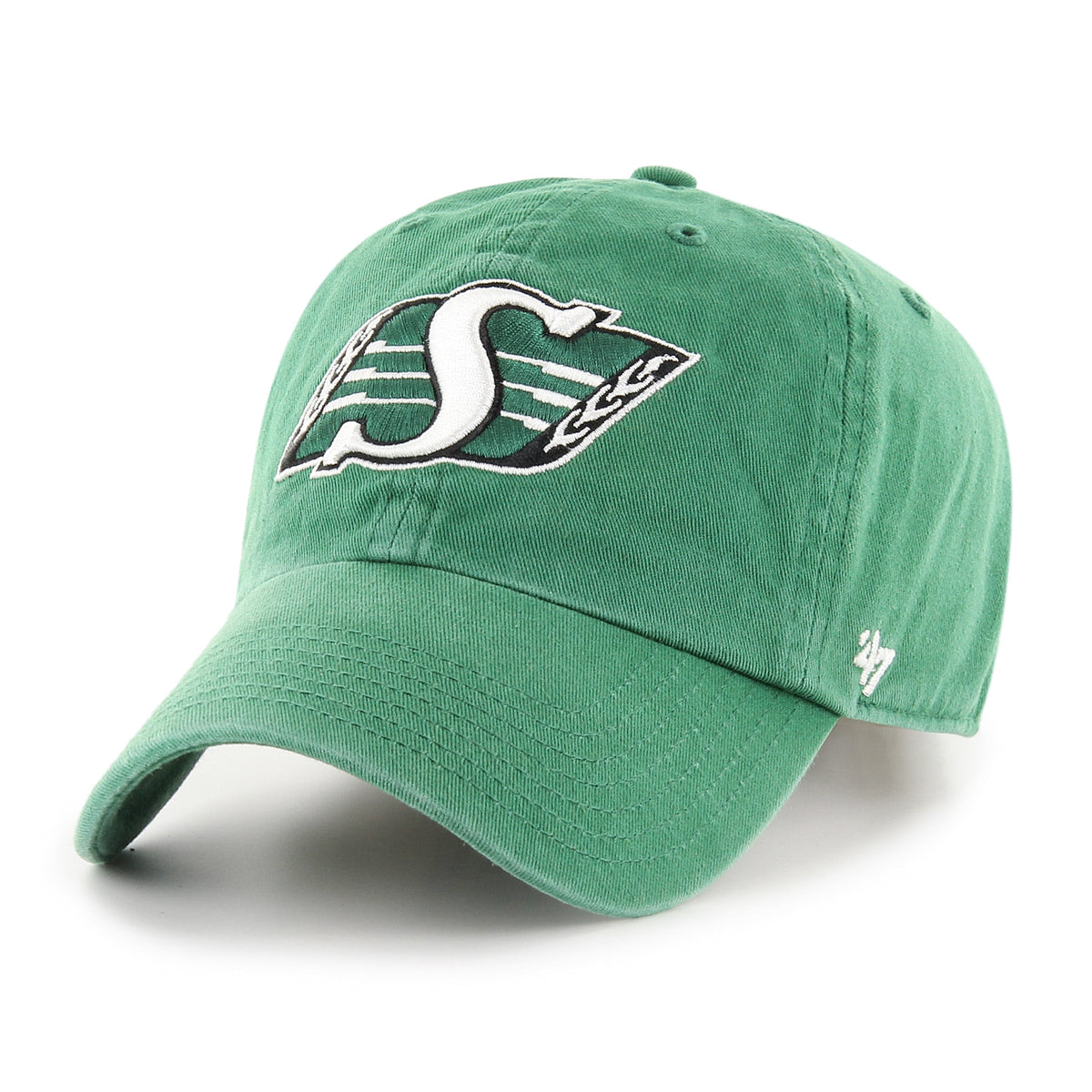 Saskatchewan Rough Riders CFL 47 Brand Men Green Clean up Adjustable Hat product image 1, provided for visual reference and