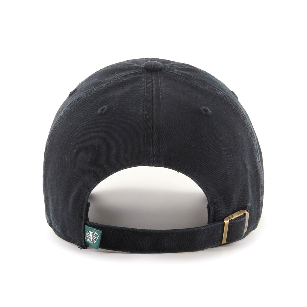 Saskatchewan Rough Riders CFL 47 Brand Men Black Clean up Adjustable Hat product image 2, provided for visual reference and