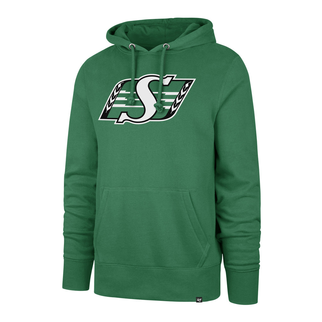 Saskatchewan Rough Riders CFL 47 Brand Men Green Imprint Headline Pullover Hoodie product image 1, provided for visual