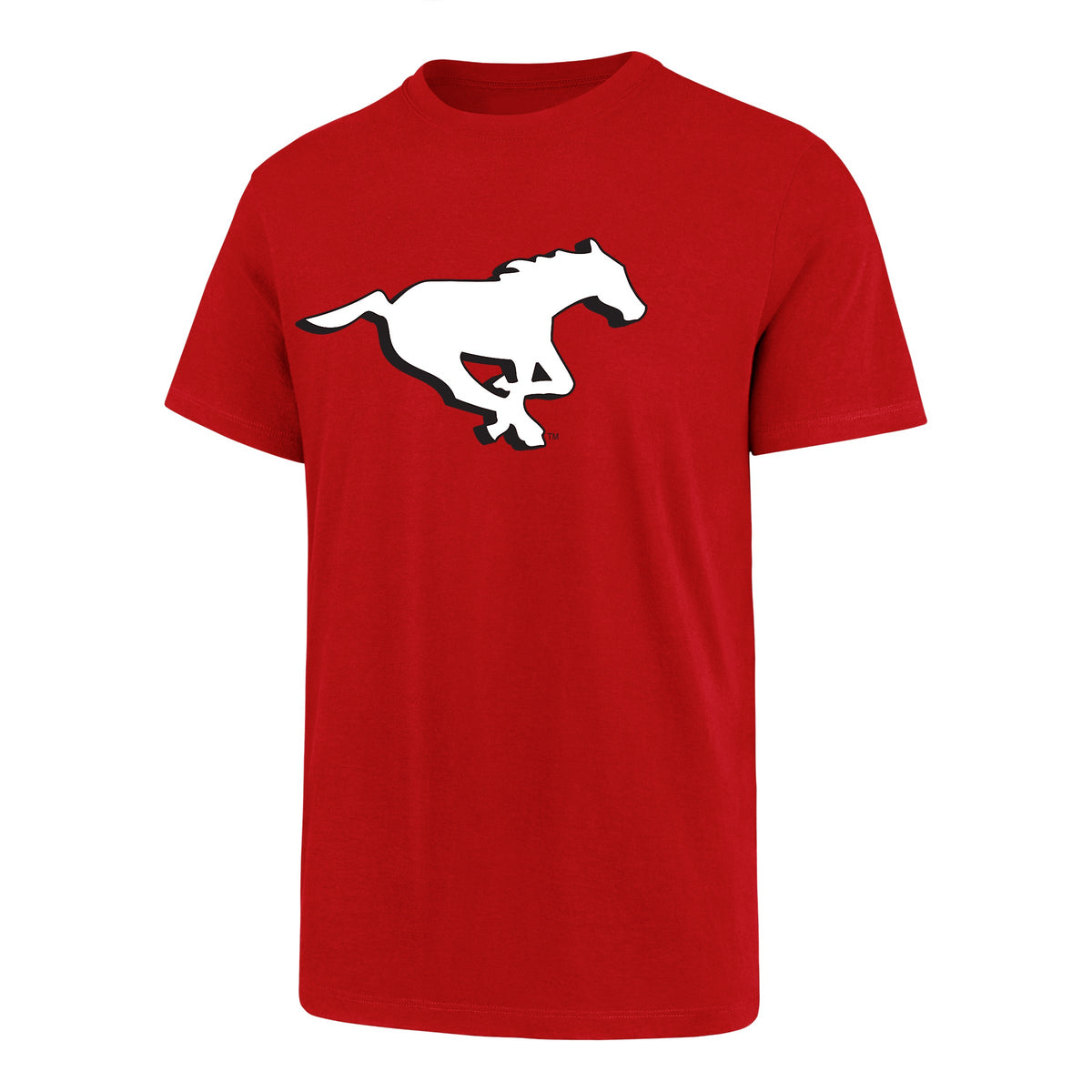 Calgary Stampeders CFL 47 Brand Men Red Imprint Fan T-Shirt product image 1, provided for visual reference and product