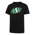 Saskatchewan Rough Riders CFL 47 Brand Men Black Imprint Fan T-Shirt product image 1, provided for visual reference and