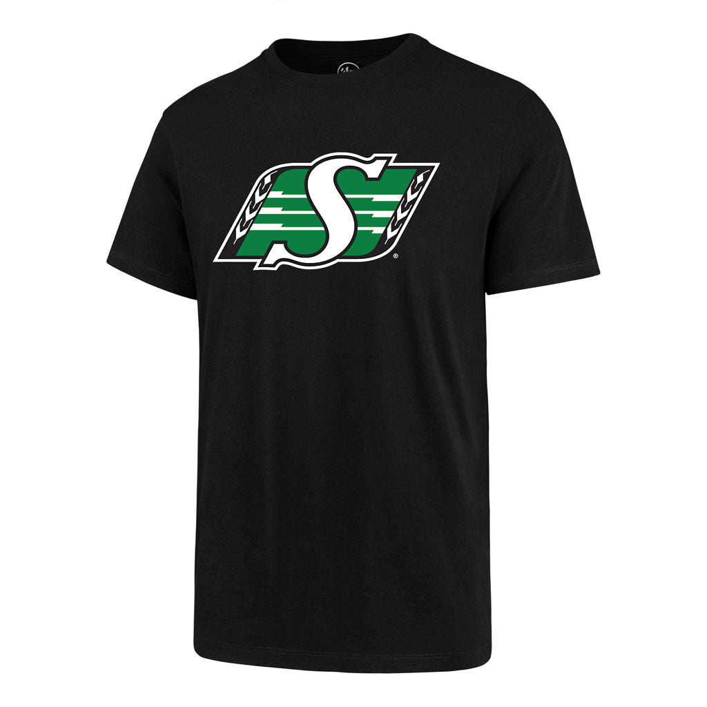 Saskatchewan Rough Riders CFL 47 Brand Men Black Imprint Fan T-Shirt product image 1, provided for visual reference and