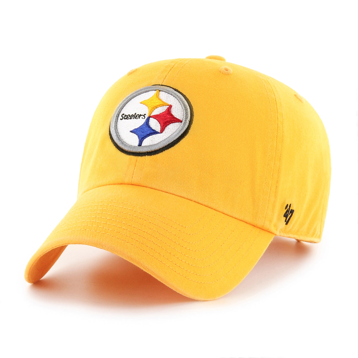 Pittsburgh Steelers NFL 47 Brand Men Yellow Alternate Clean up Adjustable Hat product image 1, provided for visual reference