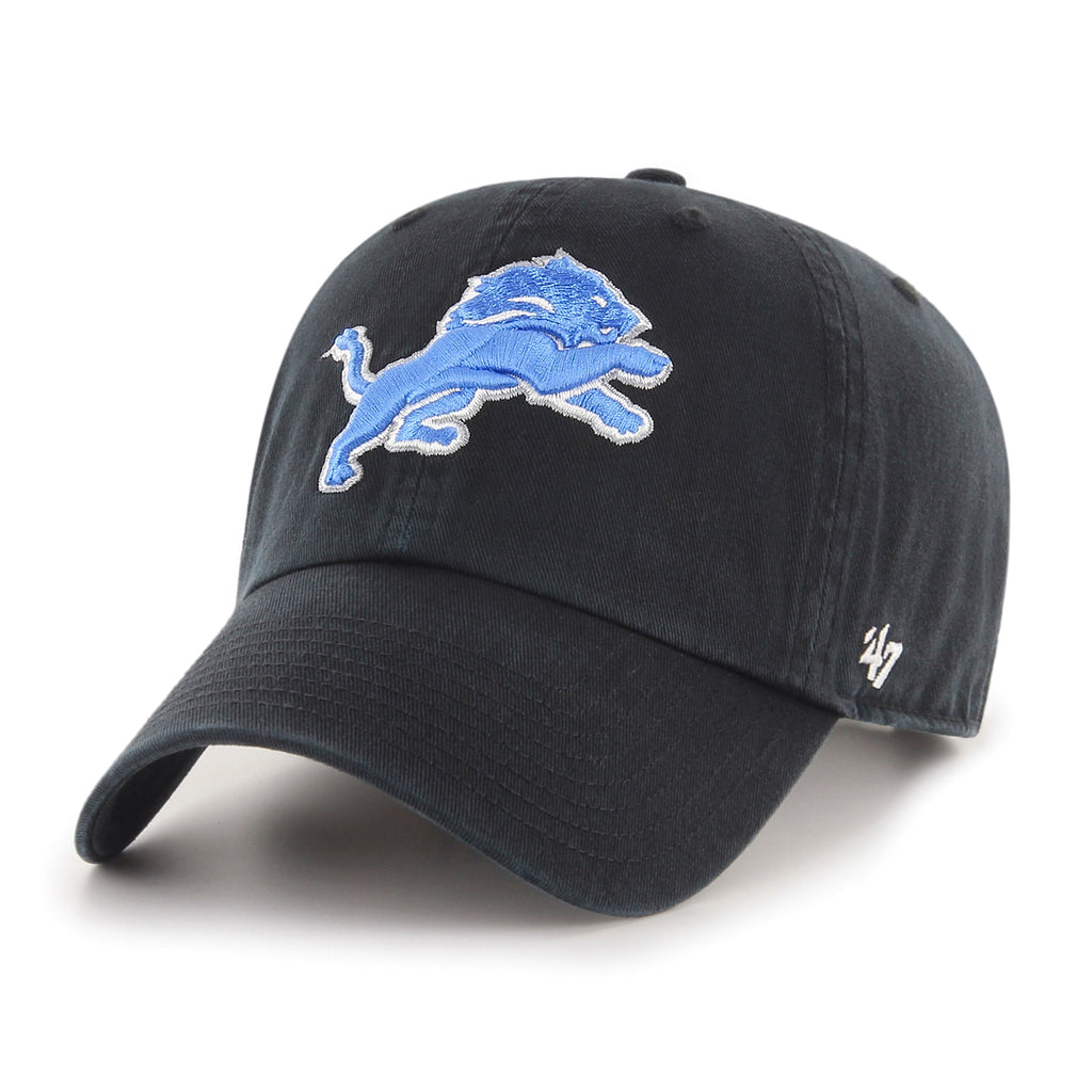 Detroit Lions NFL 47 Brand Men Black Alternate Clean up Adjustable Hat product image 1, provided for visual reference and