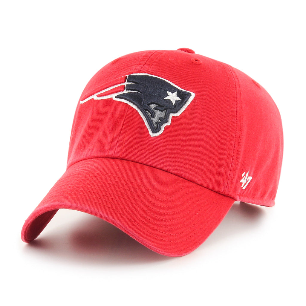New England Patriots NFL 47 Brand Men Red Alternate Clean up Adjustable Hat product image 1, provided for visual reference