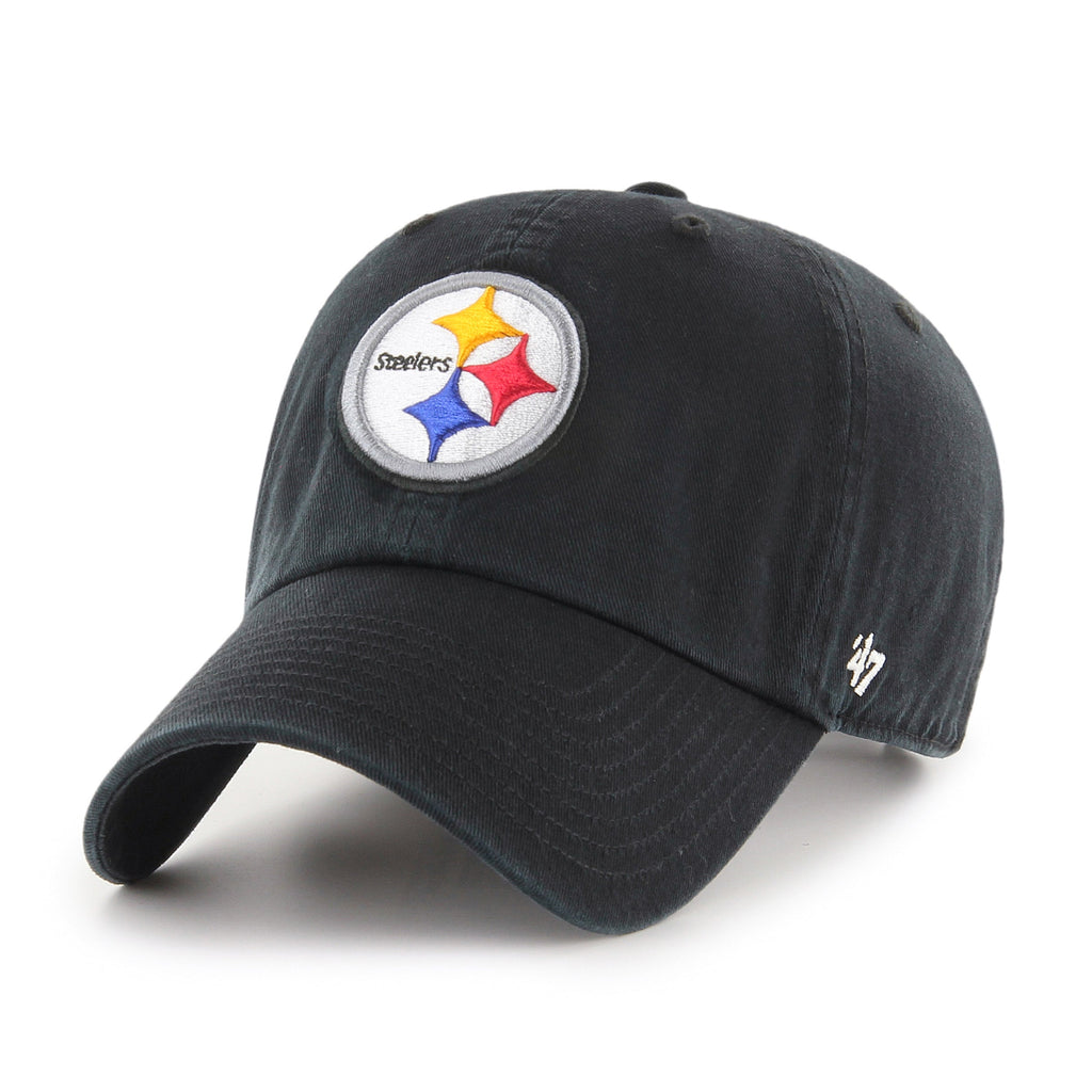 Pittsburgh Steelers NFL 47 Brand Men Black Clean up Adjustable Hat product image 1, provided for visual reference and