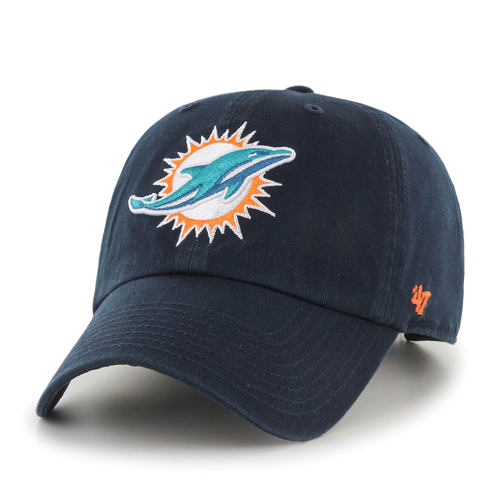 Miami Dolphins NFL 47 Brand Men Black Clean up Adjustable Hat product image 1, provided for visual reference and product