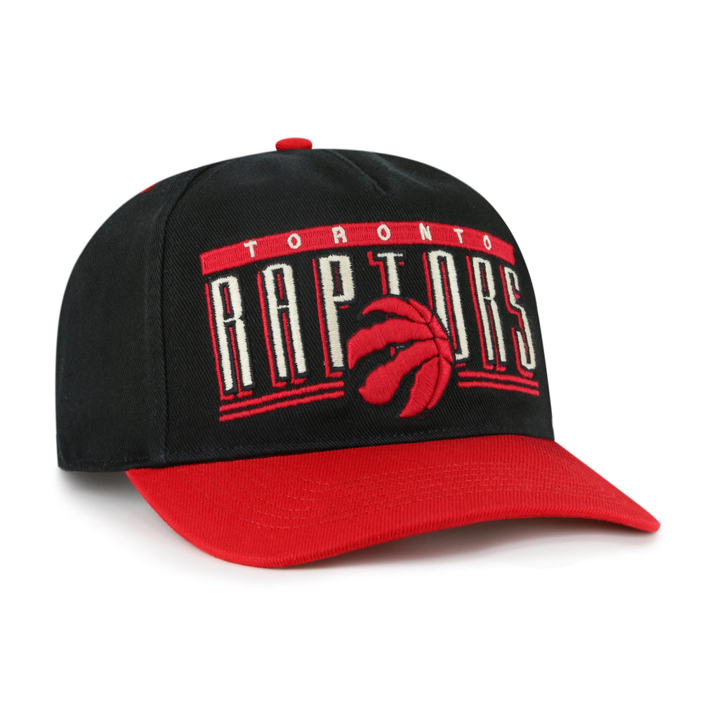 Toronto Raptors NBA 47 Brand Men Black Double Header Baseline Hitch Adjustable Hat product image 2, provided for visual