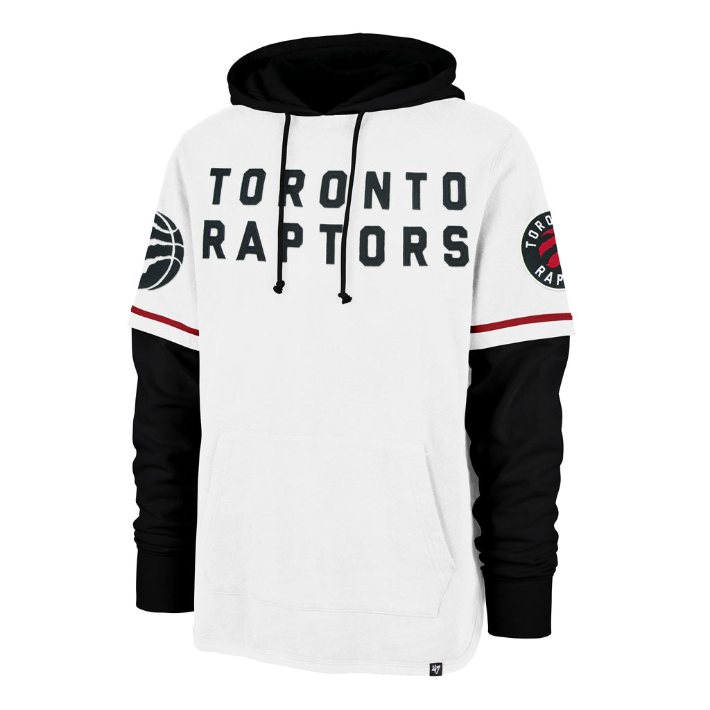 Toronto Raptors NBA 47 Brand Men White Trifecta Shortstop Hoodie product image 1, provided for visual reference and product