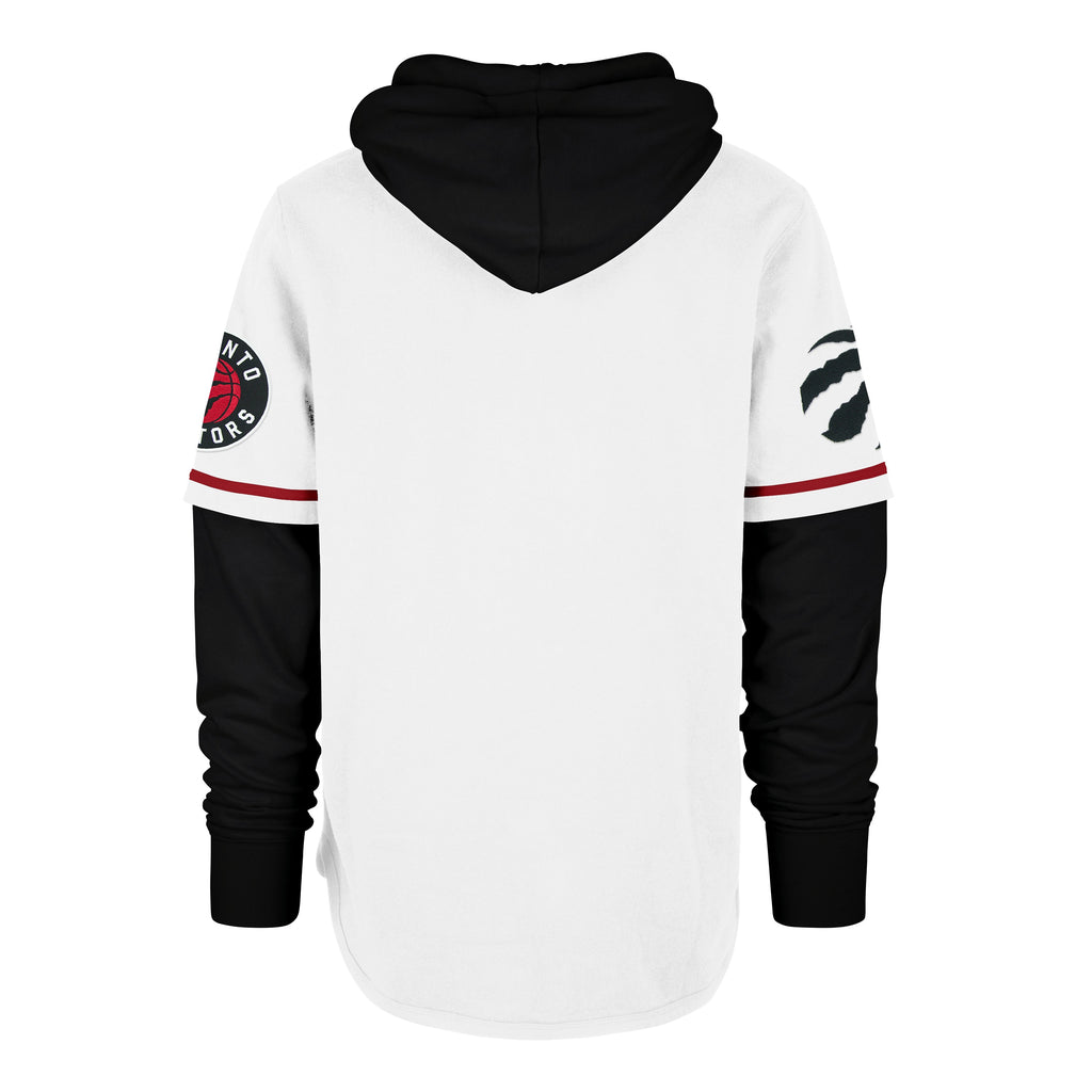 Toronto Raptors NBA 47 Brand Men White Trifecta Shortstop Hoodie product image 2, provided for visual reference and product
