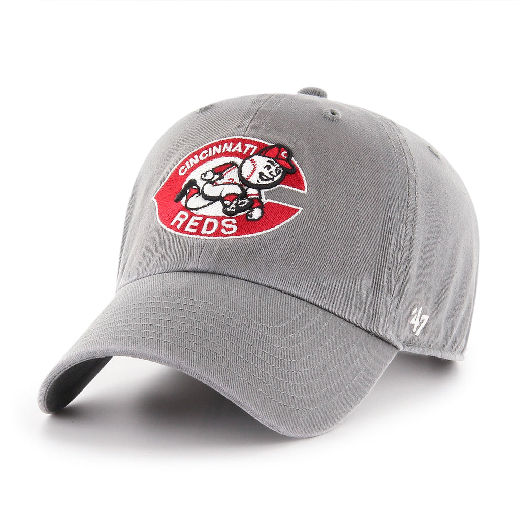 Cincinnati Reds MLB 47 Brand Men Grey Vintage Clean Up Adjustable Hat product image 1, provided for visual reference and