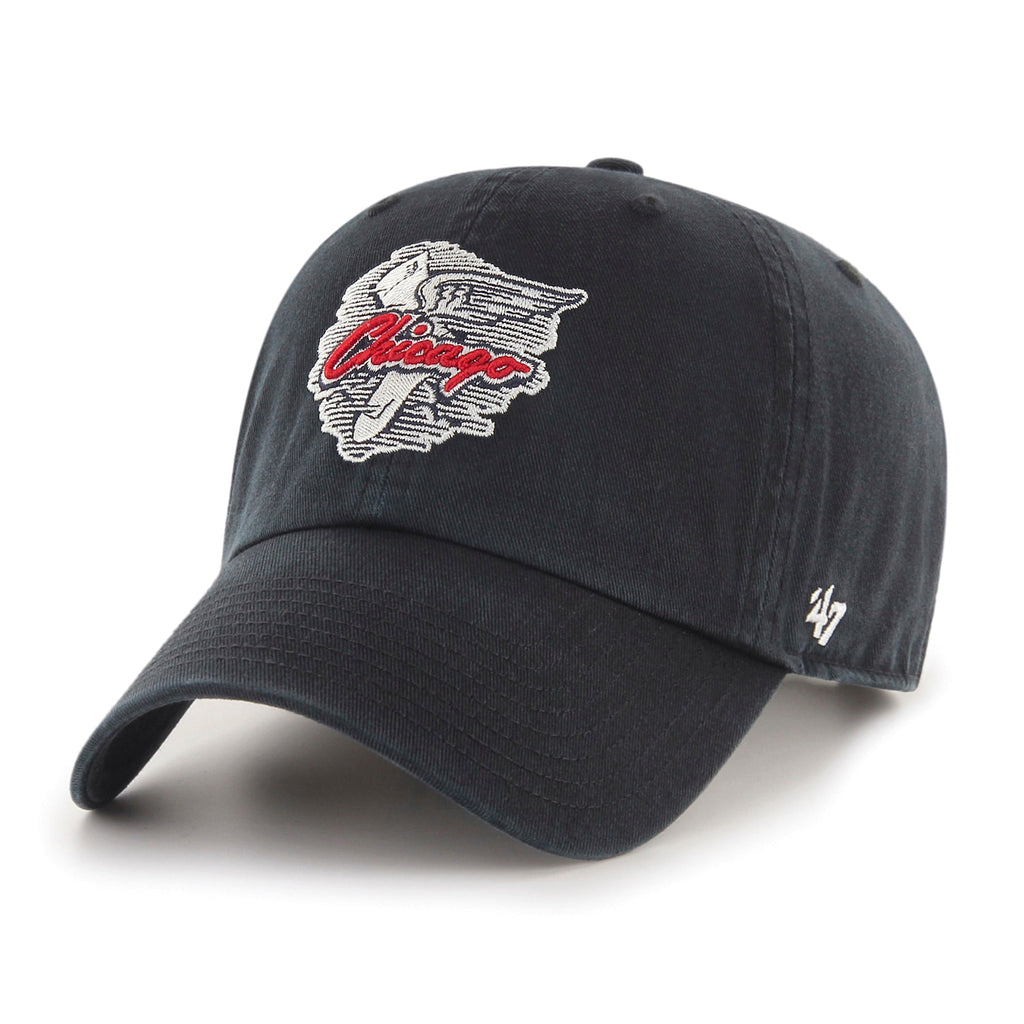 Chicago White Sox MLB 47 Brand Men Black Vintage Clean Up Adjustable Hat product image 1, provided for visual reference and