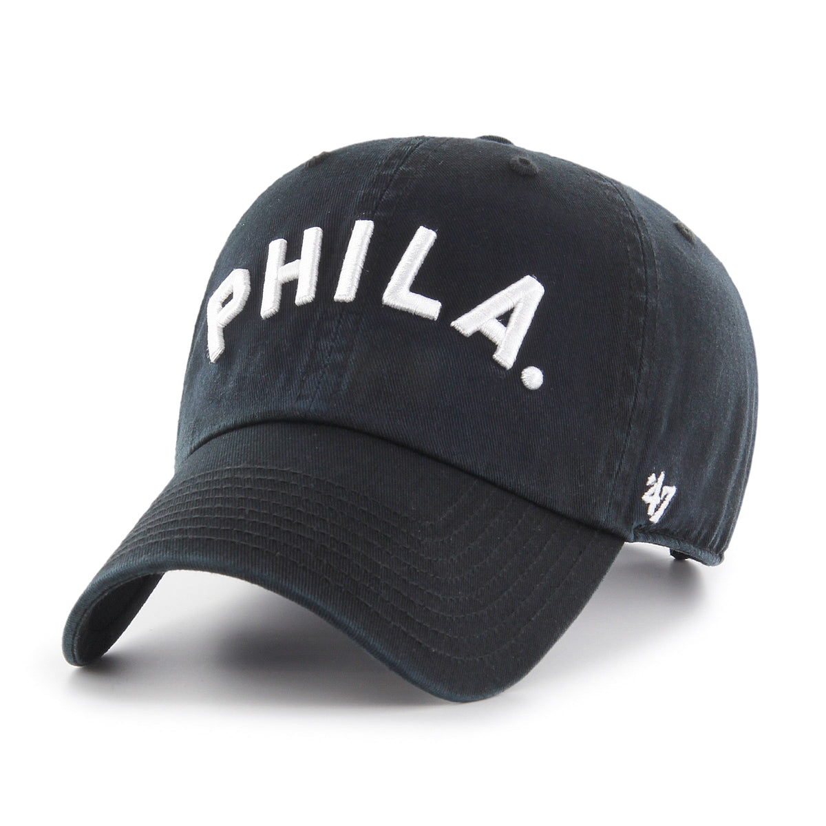 Philadelphia Phillies MLB 47 Brand Men Black Vintage Clean Up Adjustable Hat product image 1, provided for visual reference