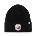 Pittsburgh Steelers NFL 47 Brand Men Black Raised Cuff Knit Hat product image 1, provided for visual reference and product