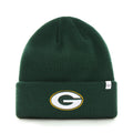 Green Bay Packers NFL 47 Brand Men Green Raised Cuff Knit Hat product image 1, provided for visual reference and product