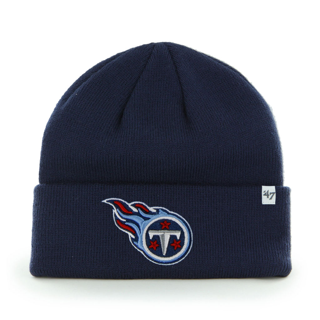 Tennessee Titans NFL 47 Brand Men Navy Raised Cuff Knit Hat product image 1, provided for visual reference and product