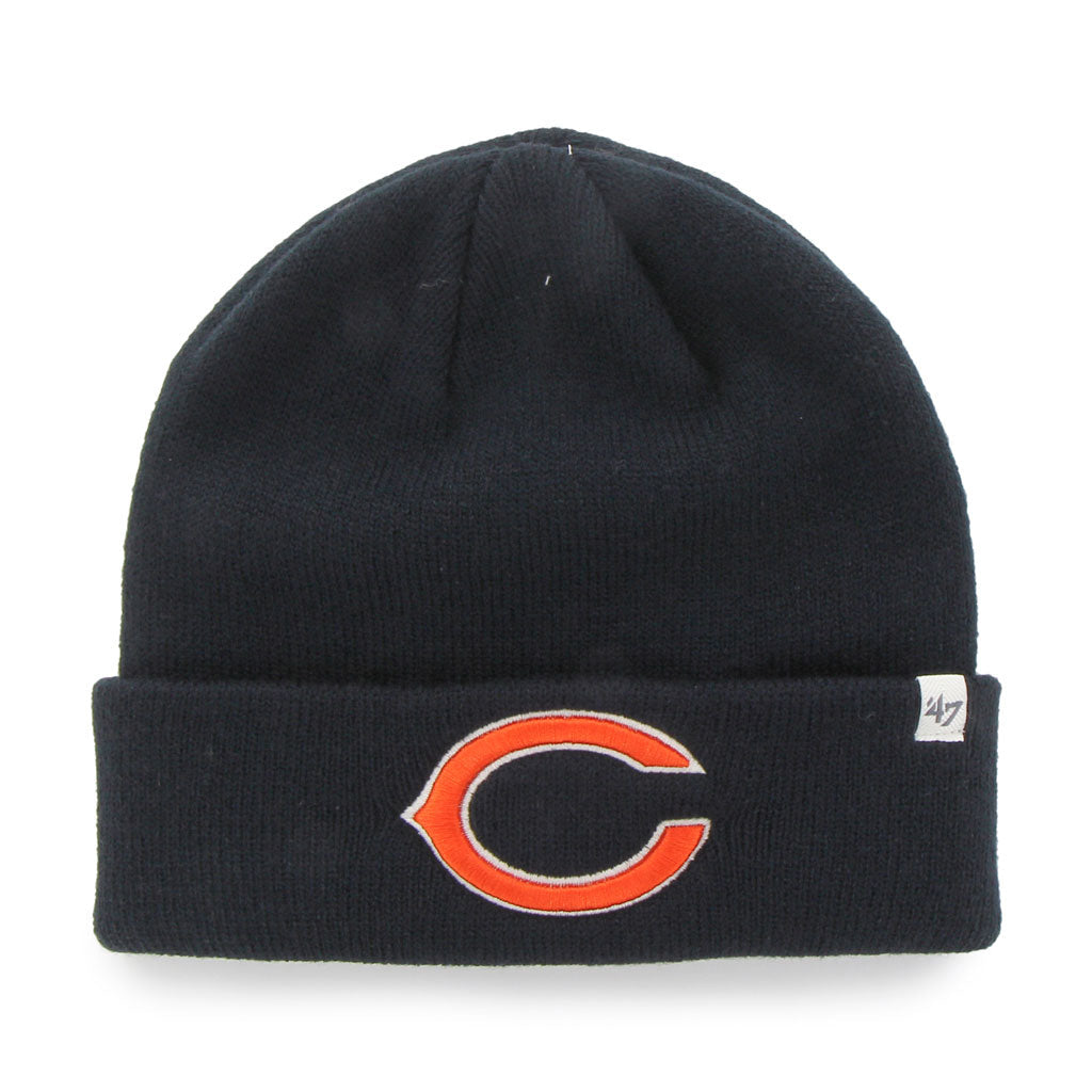 Chicago Bears NFL 47 Brand Men Black Raised Cuff Knit Hat product image 1, provided for visual reference and product detail