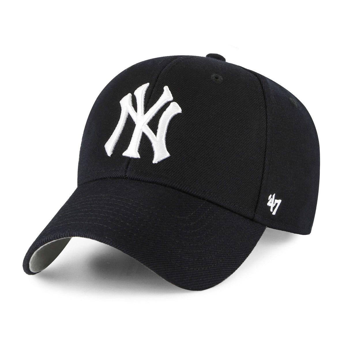 New York Yankees MLB 47 Brand Men Black MVP Adjustable Hat product image 1, provided for visual reference and product detail
