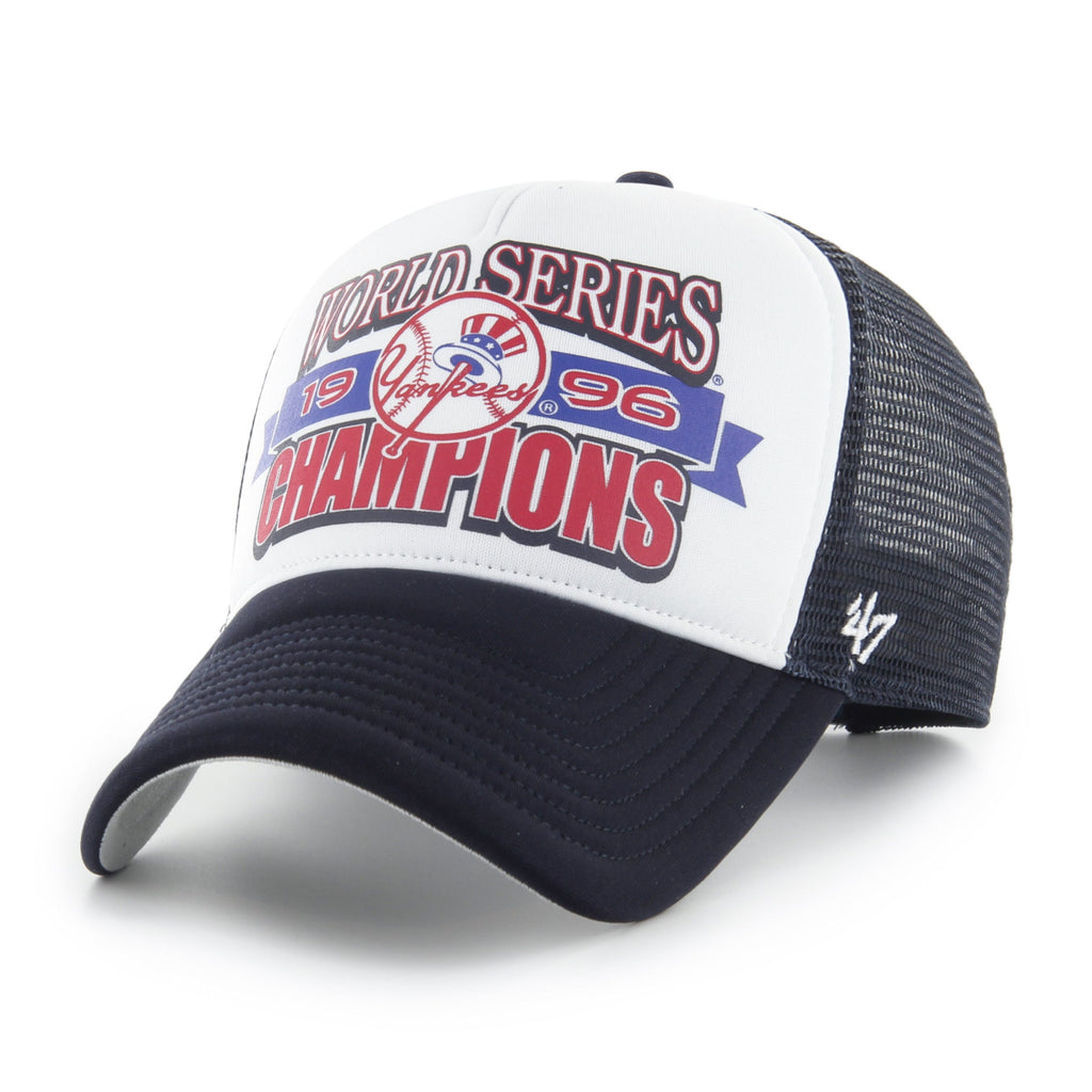 New York Yankees MLB 47 Brand Men Navy 1996 World Series Offside Foam Trucker Snapback product image 4, provided for visual