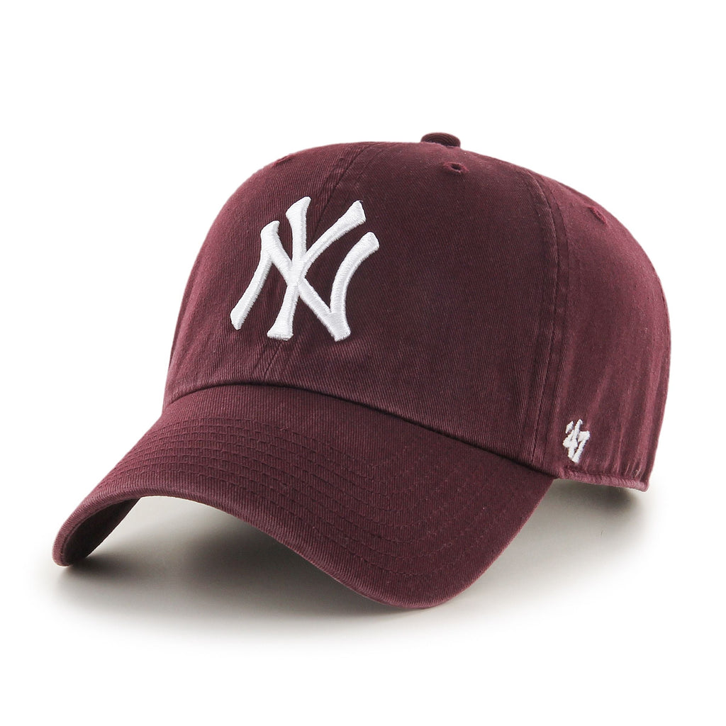 New York Yankees MLB 47 Brand Men Dark Maroon Clean Up Adjustable Hat product image 1, provided for visual reference and