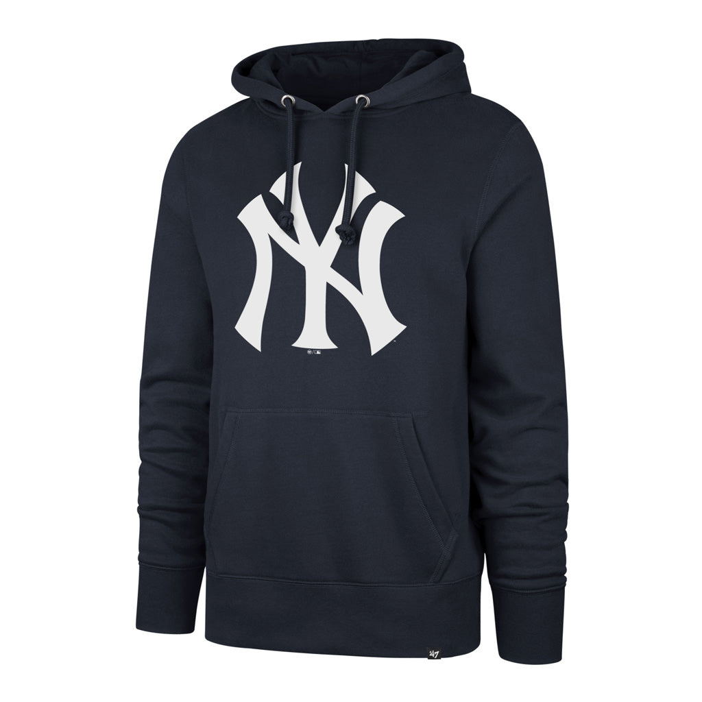 New York Yankees MLB 47 Brand Men Navy Imprint Headline Pullover Hoodie product image 1, provided for visual reference and