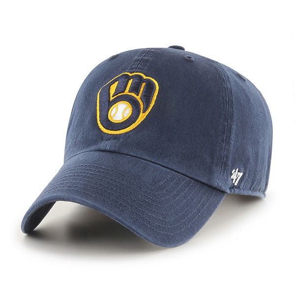 Milwaukee Brewers MLB 47 Brand Men Navy Blue Clean Up Adjustable Hat product image 1, provided for visual reference and
