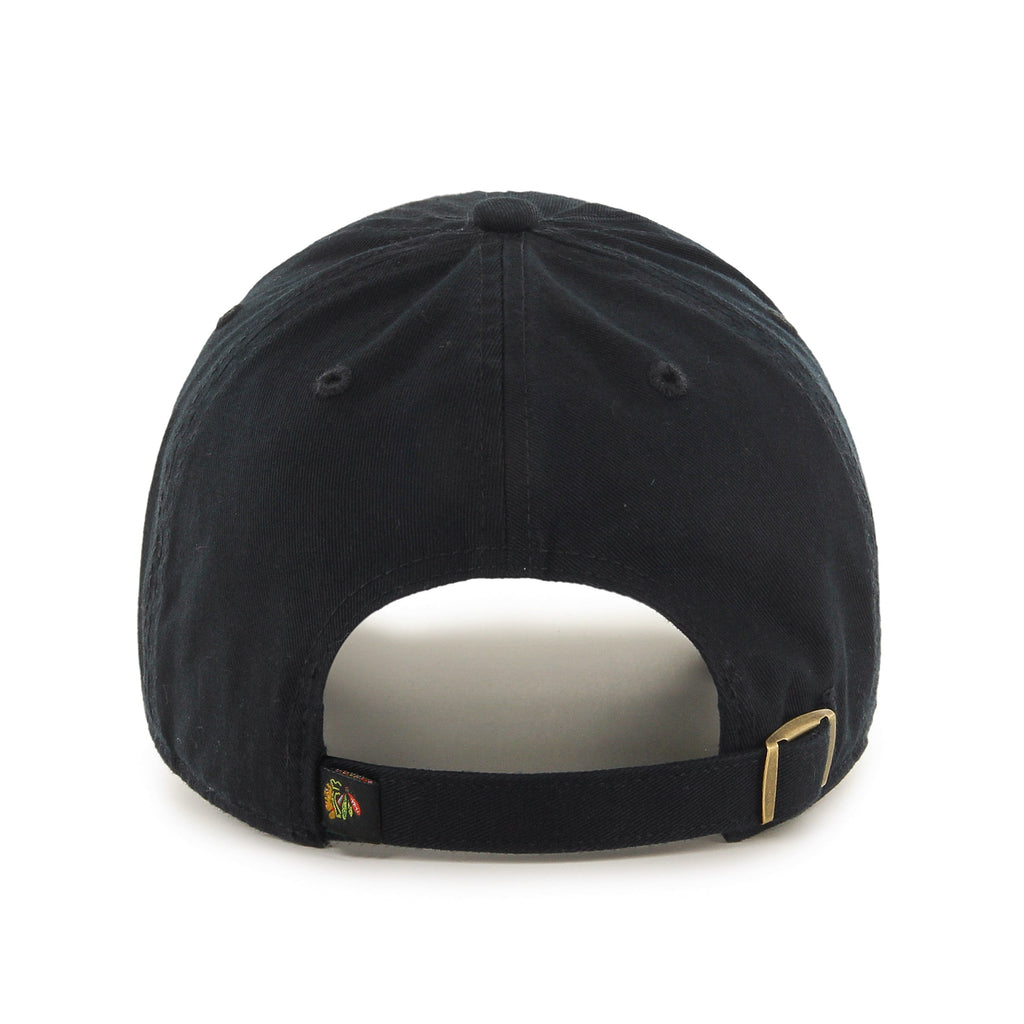 Chicago Blackhawks NHL 47 Brand Men Black Clean Up Adjustable Hat product image 2, provided for visual reference and product