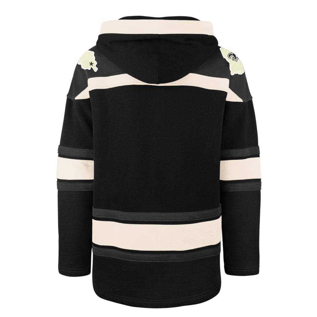 New Orleans Saints NFL 47 Brand Men Black Heavyweight Lacer Hoodie product image 2, provided for visual reference and