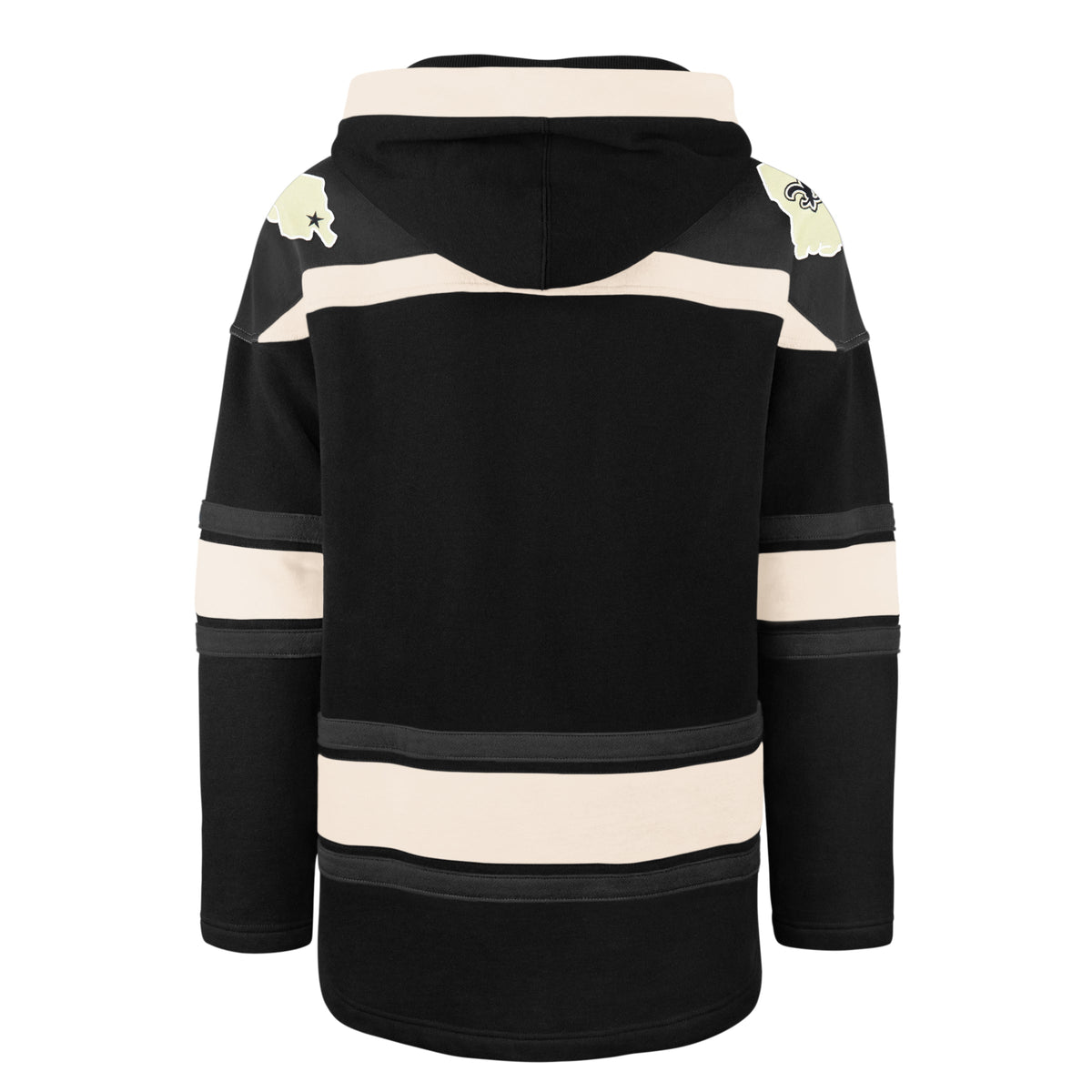 New Orleans Saints NFL 47 Brand Men Black Heavyweight Lacer Hoodie product image 2, provided for visual reference and