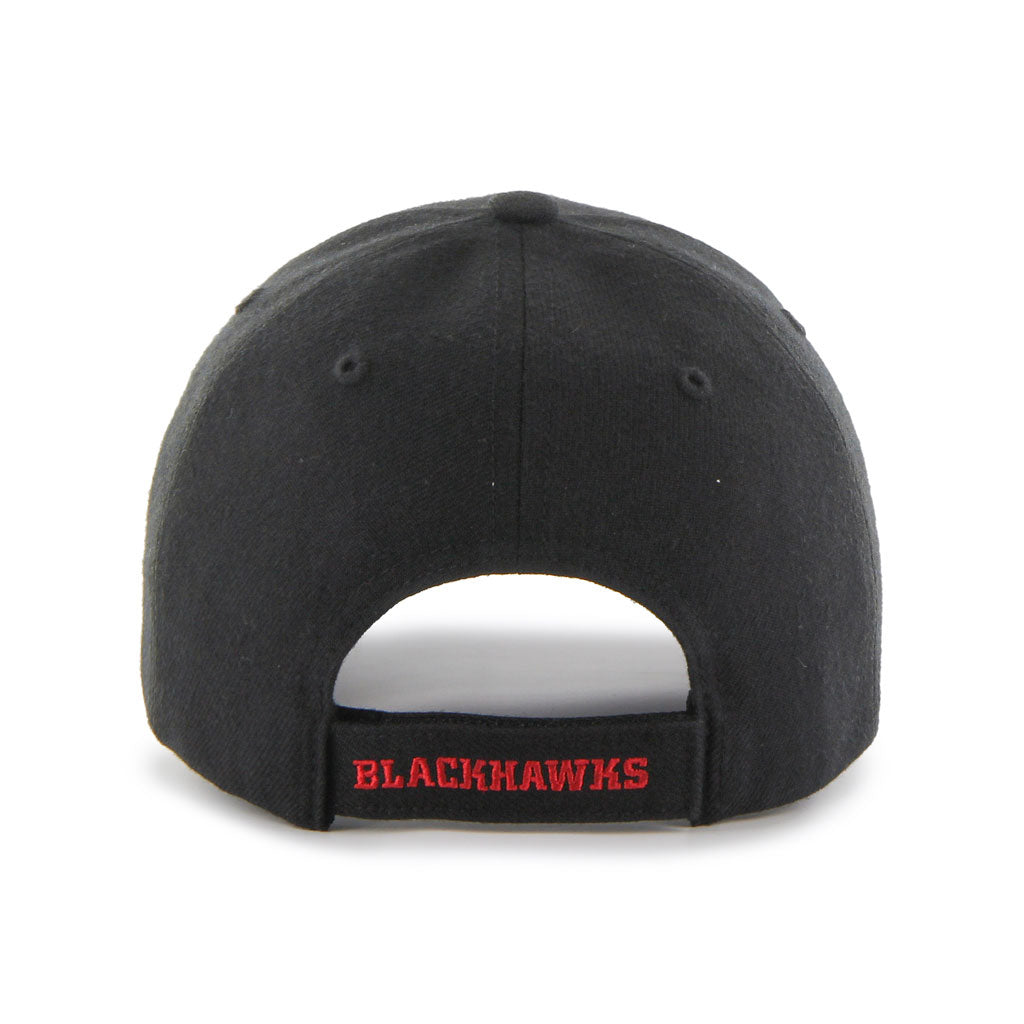 Chicago Blackhawks NHL 47 Brand Men Black MVP Adjustable Hat product image 2, provided for visual reference and product