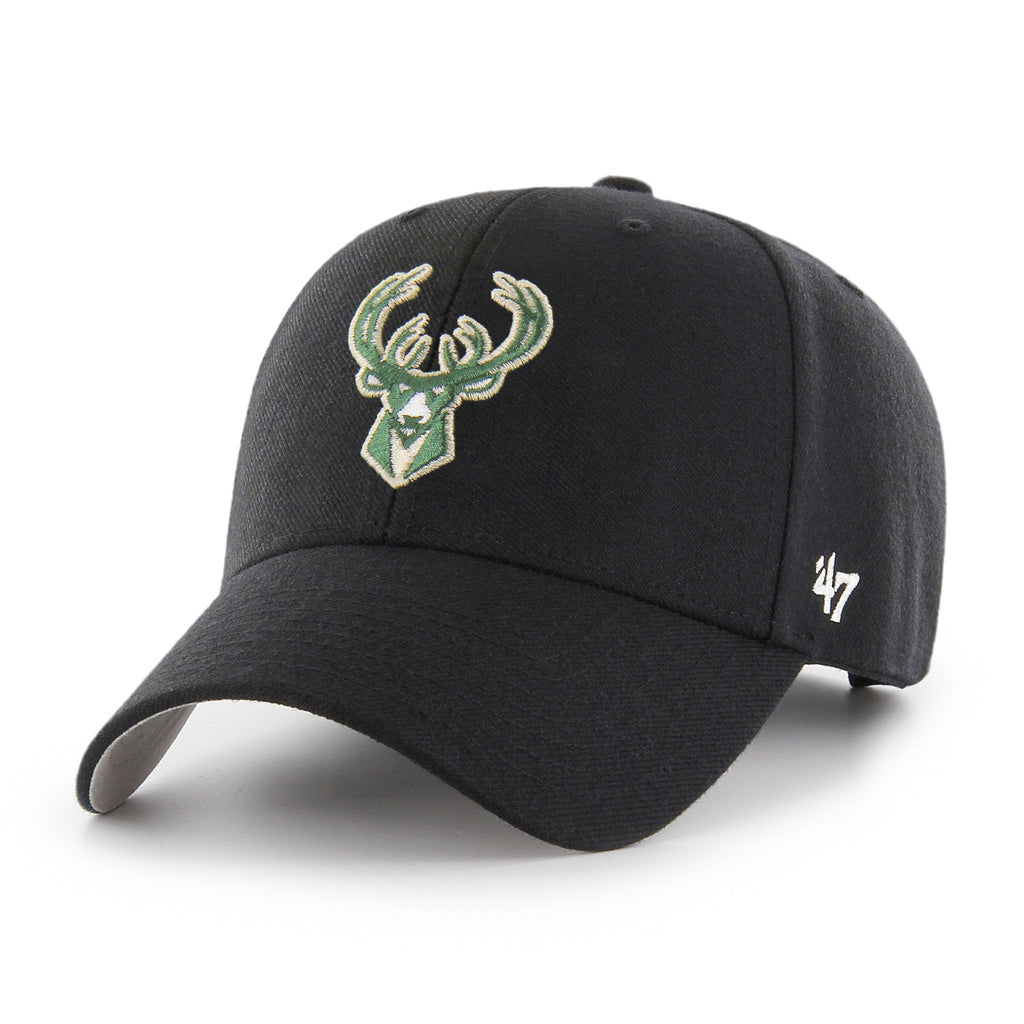 Milwaukee Bucks NBA 47 Brand Men Black MVP Adjustable Hat product image 1, provided for visual reference and product detail