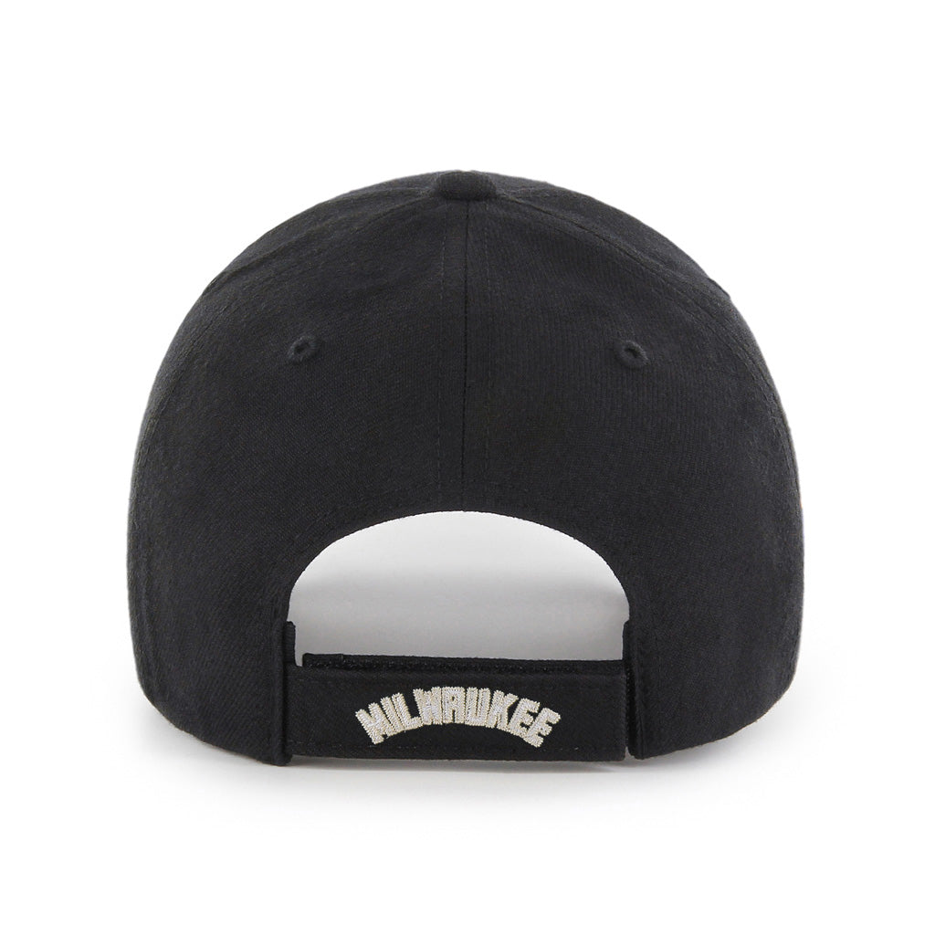 Milwaukee Bucks NBA 47 Brand Men Black MVP Adjustable Hat product image 2, provided for visual reference and product detail