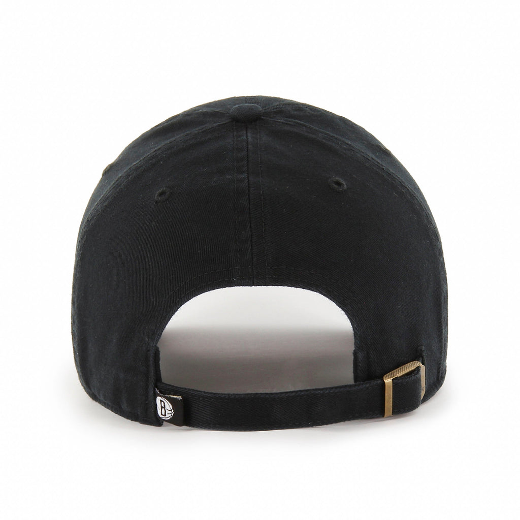 Brooklyn Nets NBA 47 Brand Men Black Alternate Clean Up Adjustable Hat product image 2, provided for visual reference and