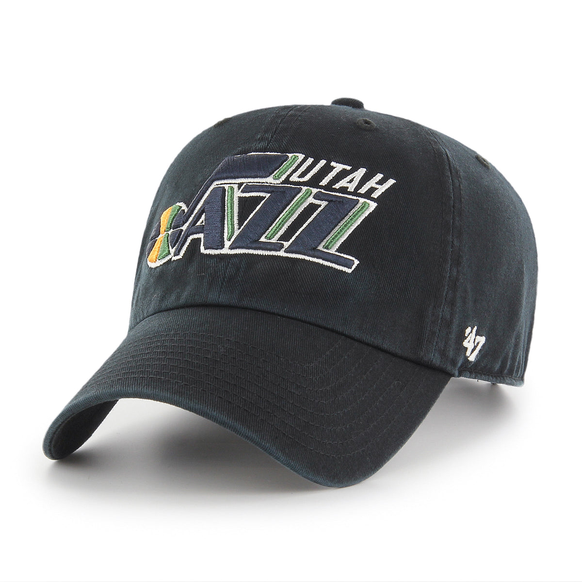 Utah Jazz NBA 47 Brand Men Black Clean Up Adjustable Hat product image 1, provided for visual reference and product detail