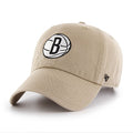 Brooklyn Nets NBA 47 Brand Men Beige Alternate Clean Up Adjustable Hat product image 1, provided for visual reference and