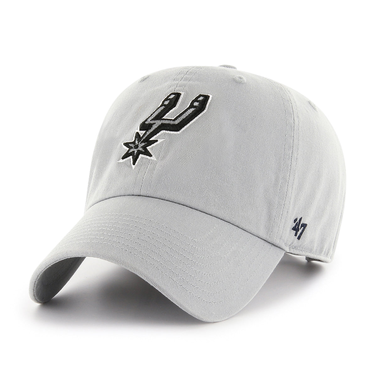 San Antonio Spurs NBA 47 Brand Men Grey Clean Up Adjustable Hat product image 1, provided for visual reference and product
