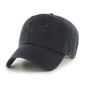 Chicago Bulls NBA 47 Brand Men Black on Black Clean Up Adjustable Hat product image 1, provided for visual reference and