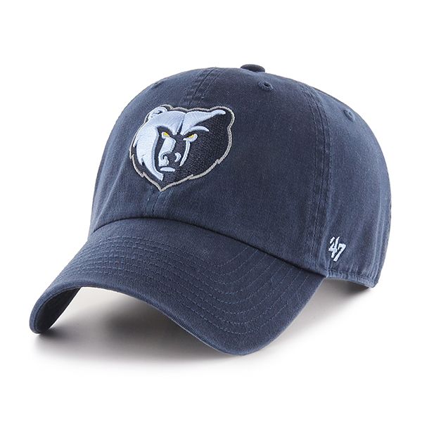 Memphis Grizzlies NBA 47 Brand Men Navy Clean Up Adjustable Hat product image 1, provided for visual reference and product