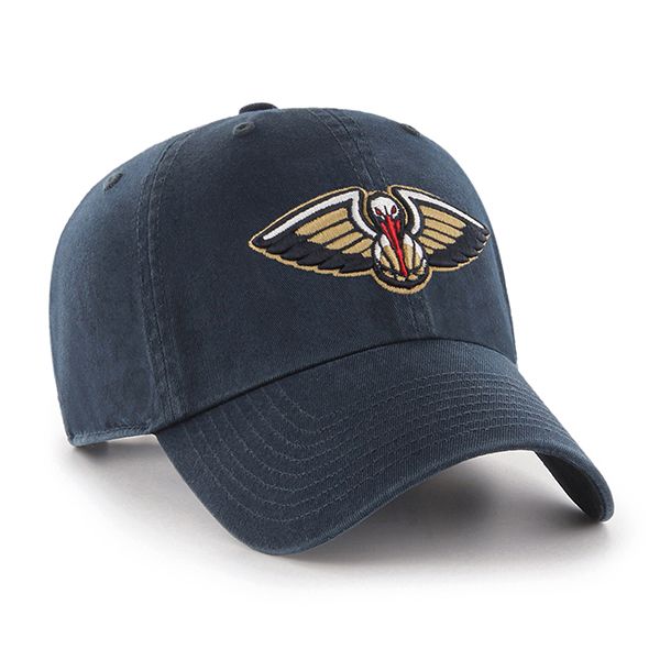 New Orleans Pelicans NBA 47 Brand Men Black Clean Up Adjustable Hat product image 3, provided for visual reference and
