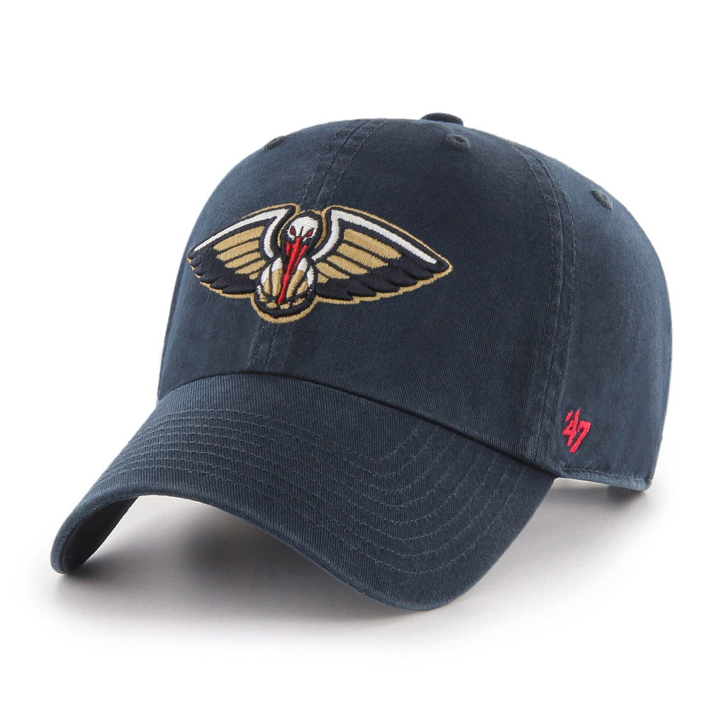 New Orleans Pelicans NBA 47 Brand Men Black Clean Up Adjustable Hat product image 1, provided for visual reference and