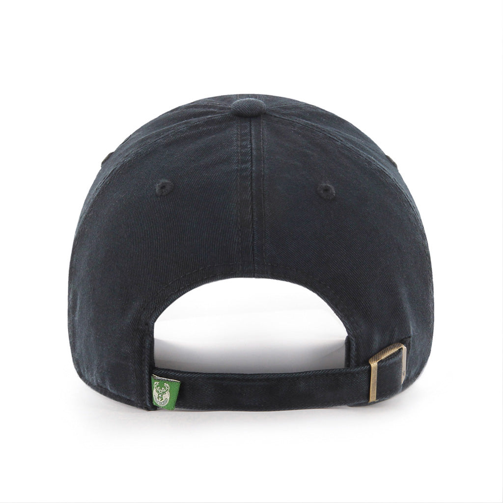 Milwaukee Bucks NBA 47 Brand Men Black Clean Up Adjustable Hat product image 2, provided for visual reference and product