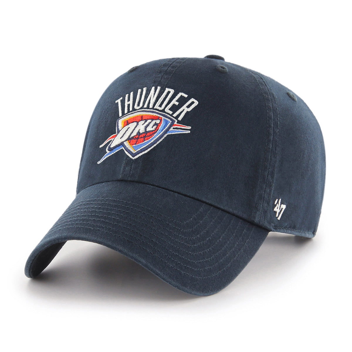 Oklahoma City Thunder NBA 47 Brand Men Navy Clean Up Adjustable Hat product image 1, provided for visual reference and